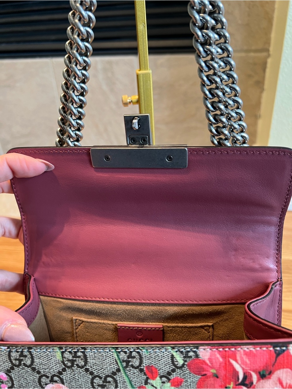 BEAUTIFUL BAG EXCELLENT CONDITION  GUCCI GG Blooms Padlock Small Shoulder Bag - Picture 8 of 12